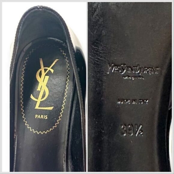 Yves Saint Laurent Palais 105 Peep Toe Pumps in Black Patent/ Leather, Size 39.5 - Picture 10 of 16